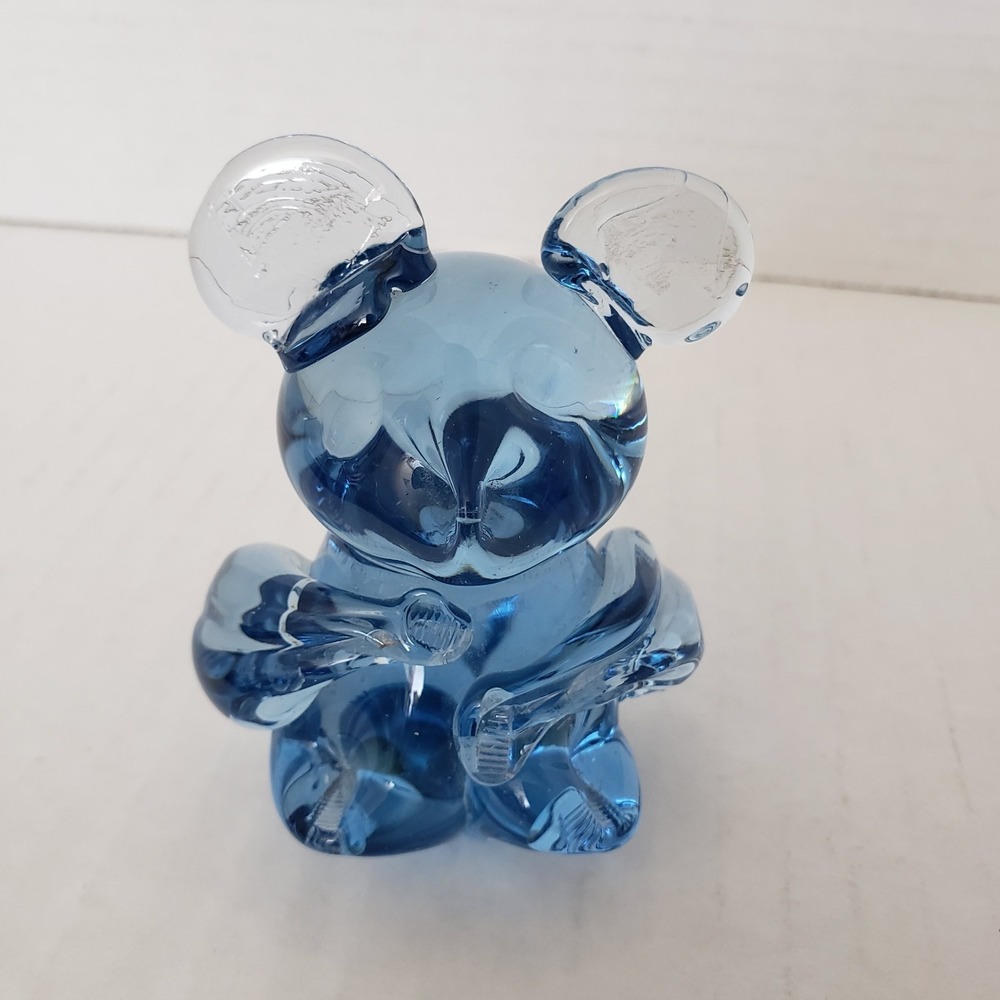 Vintage 3" US Commemorative Fine Art Gallery Blue Glass Koala Bear Paperweight